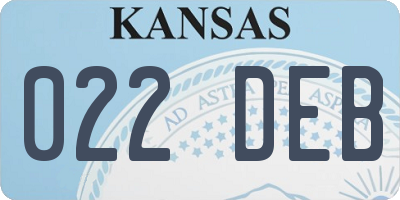 KS license plate 022DEB