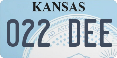 KS license plate 022DEE
