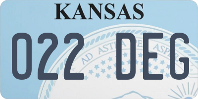 KS license plate 022DEG