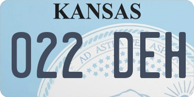 KS license plate 022DEH