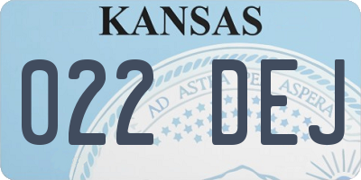 KS license plate 022DEJ