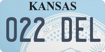 KS license plate 022DEL