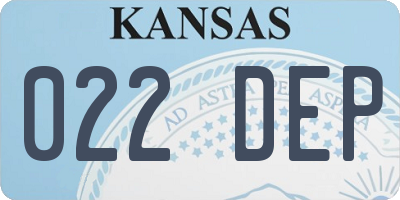 KS license plate 022DEP