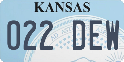 KS license plate 022DEW