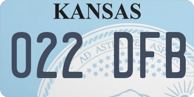 KS license plate 022DFB