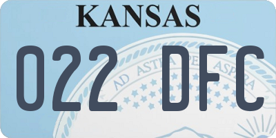 KS license plate 022DFC