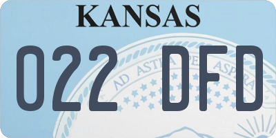 KS license plate 022DFD