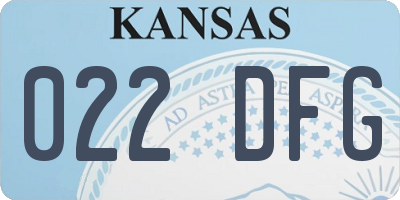 KS license plate 022DFG