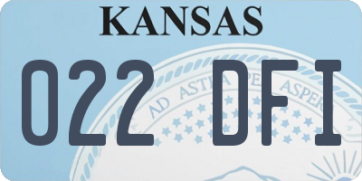 KS license plate 022DFI