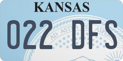 KS license plate 022DFS