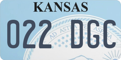 KS license plate 022DGC