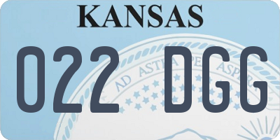 KS license plate 022DGG