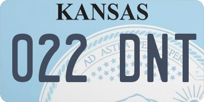KS license plate 022DNT