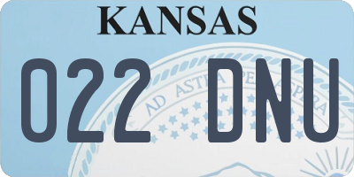 KS license plate 022DNU
