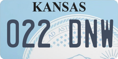 KS license plate 022DNW