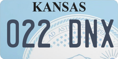 KS license plate 022DNX