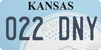 KS license plate 022DNY