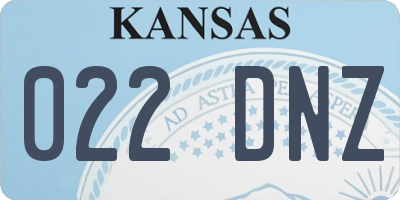 KS license plate 022DNZ
