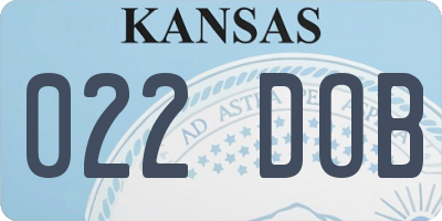 KS license plate 022DOB