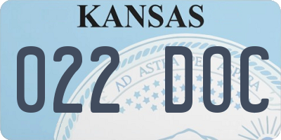 KS license plate 022DOC