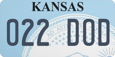 KS license plate 022DOD