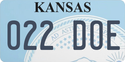KS license plate 022DOE