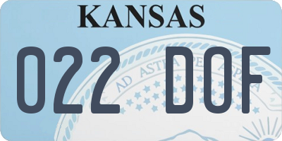 KS license plate 022DOF