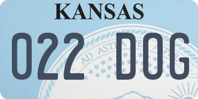 KS license plate 022DOG