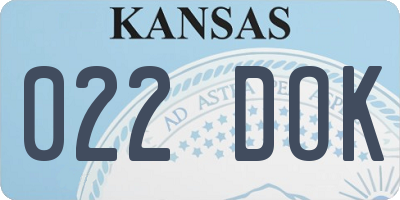KS license plate 022DOK