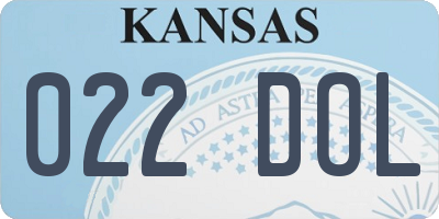 KS license plate 022DOL