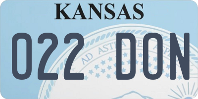 KS license plate 022DON