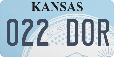 KS license plate 022DOR