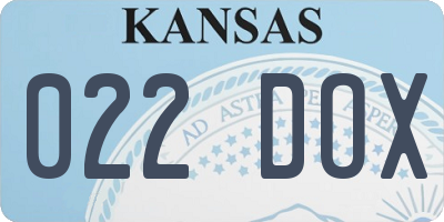 KS license plate 022DOX
