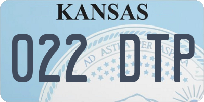 KS license plate 022DTP