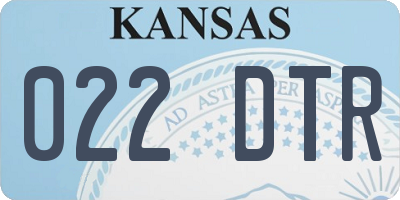 KS license plate 022DTR