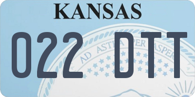 KS license plate 022DTT