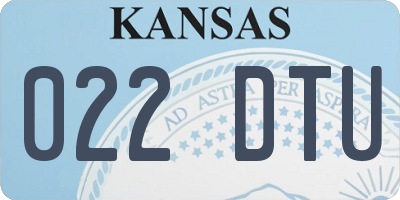 KS license plate 022DTU