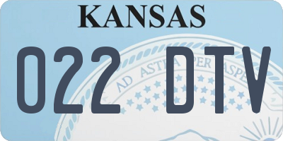 KS license plate 022DTV