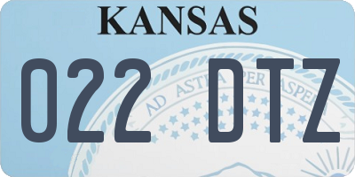 KS license plate 022DTZ