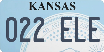 KS license plate 022ELE