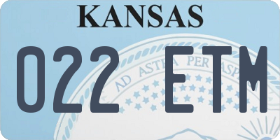 KS license plate 022ETM