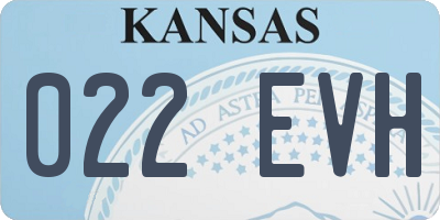 KS license plate 022EVH