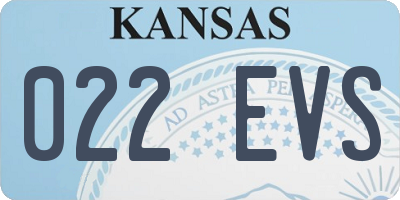 KS license plate 022EVS