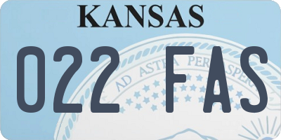 KS license plate 022FAS