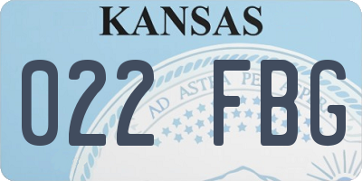 KS license plate 022FBG