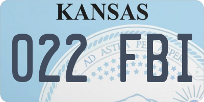 KS license plate 022FBI