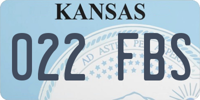KS license plate 022FBS