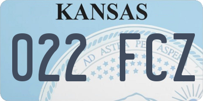 KS license plate 022FCZ
