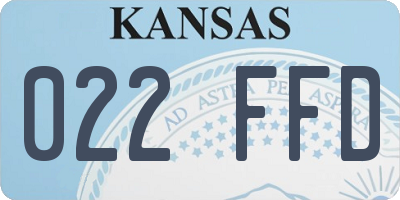 KS license plate 022FFD