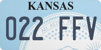 KS license plate 022FFV